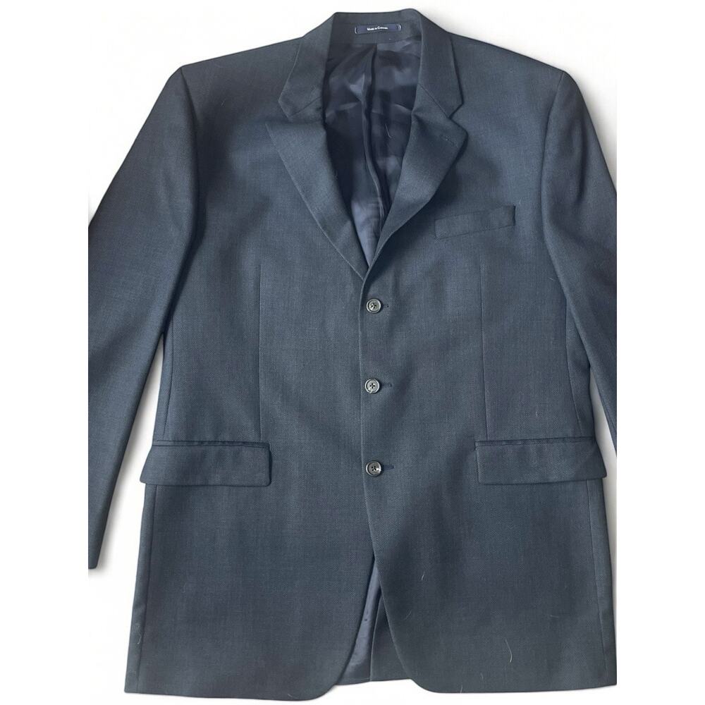 Chaps Ralph Lauren Blazer 46L Navy Wool Cashmere Preppy Old Money Made in Canada